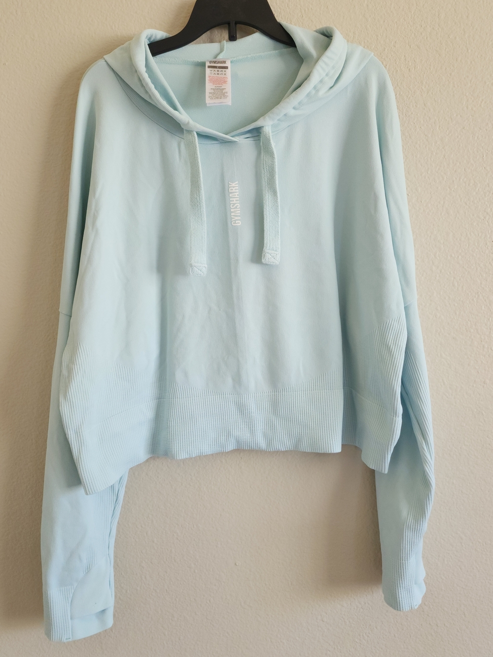Gymshark Light Blue Cropped Hoodie - Women
